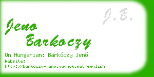 jeno barkoczy business card