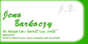 jeno barkoczy business card